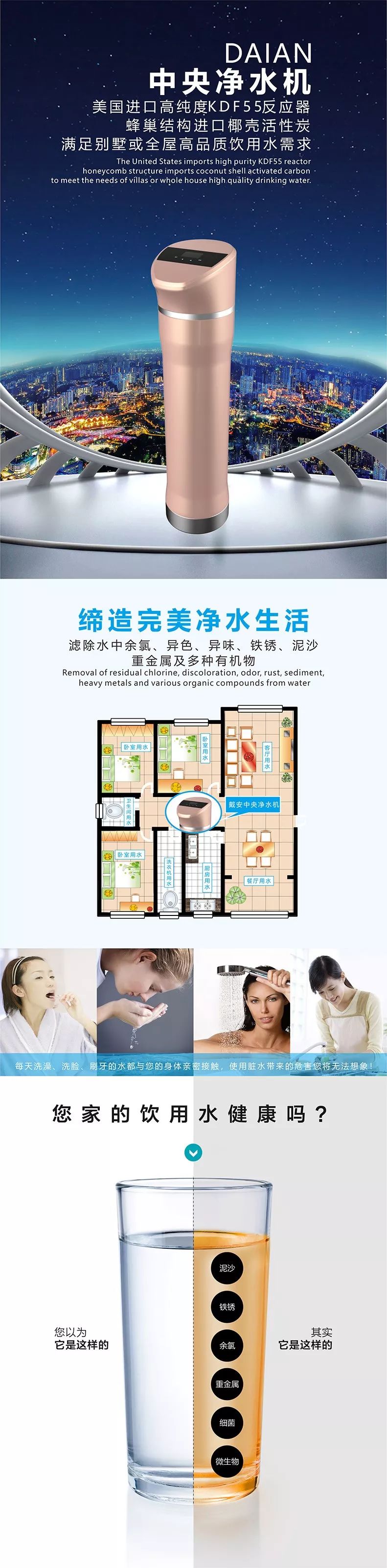 戴安X7中央净水机，大流量全屋净水，好水让生活更美好！(图1)